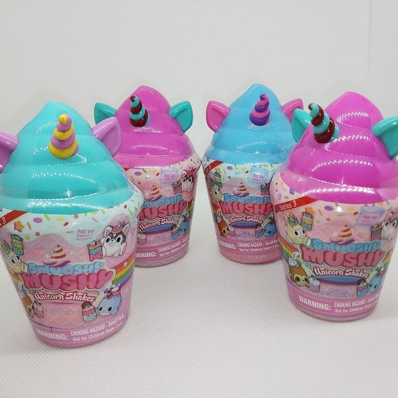 (4) Smooshy Mushy Series 3 Unicorn Shakes Squishies Blind Bag lot - Picture 2 of 6